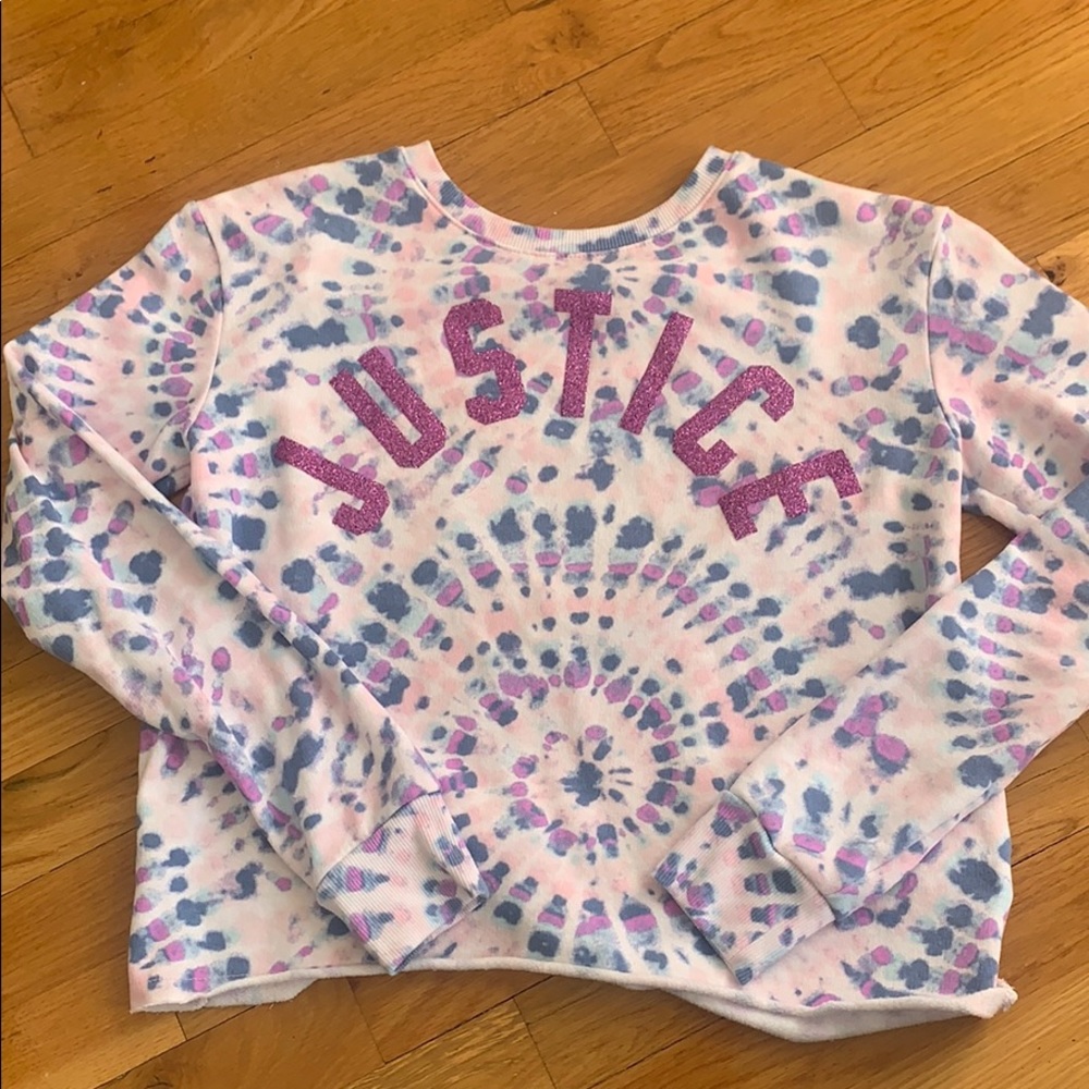 A tie dye justice hoodie